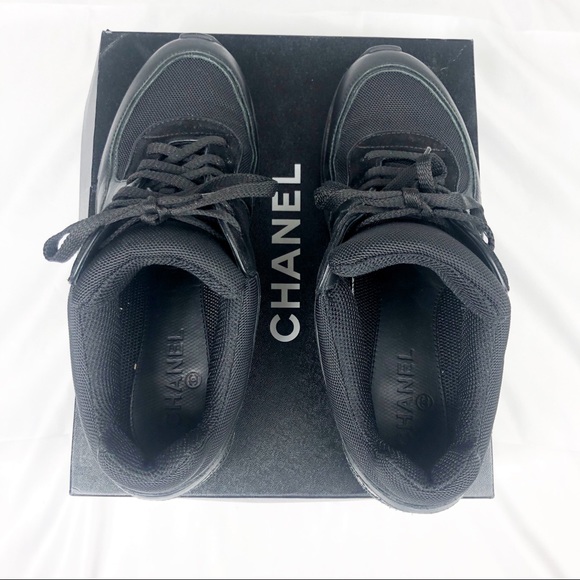 Men’s Triple Black CHANEL SNEAKERS Size 41 - Picture 4 of 4